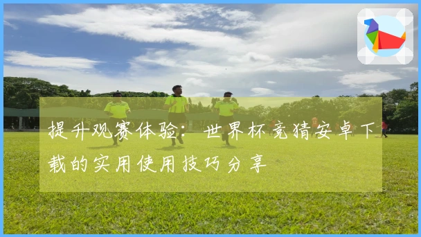 提升观赛体验：世界杯竞猜安卓下载的实用使用技巧分享